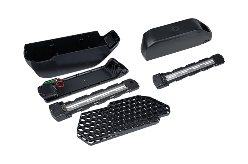 Empty e-bike battery boxes plastic